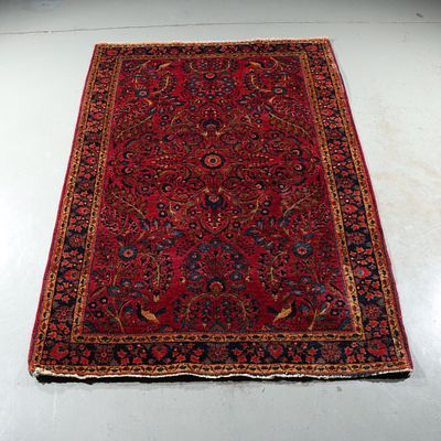Antique Persian Sarouk estate rug carpet, 3x5. 42H x 60W