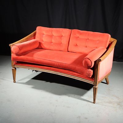 Vintage John Widdicomb Mid-Century Regency style Modern loveseat settee 29 3/4"H x 56 1/2"W. Vint 