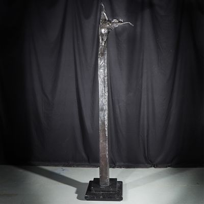 Richard MacDonald, California (b.1946), dancer, 1998, tall bronze sculpture, 82H x 17W x 17D. 