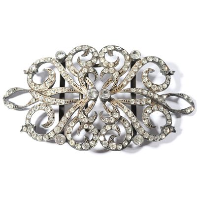 Victorian Swedish made heavy sterling silver paste buckle. 2 1/8"H x 4"W. Victorian Swedish made 