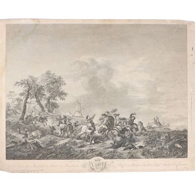 Pietro Antonio Martini, engraving after Philips Wouwerman, Dutch (1619-1668), 1774, Equestrian fight