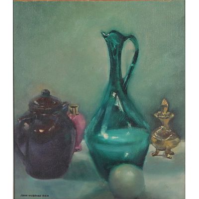 John Hubbard Rich, American (1876-1954), still life vessels, oil on board, 18"H x 16"W(board), 22. 