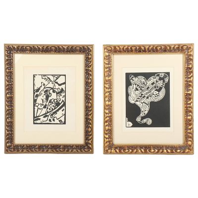 Wassily Kandinsky, Russian Federation, France (1886 - 1944), two framed, woodcut prints for XXe. 