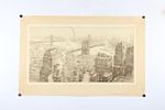 Kerr Eby, Canadian (1890-1946), Two Bridges, New York, NYC, etching, 8"H x 15"W (plate), 11 1/2"H xImage - 1