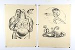 Hugo Gellert, Hungary (1892 -1985), nude male and female and octopus battle, two lithograph prints,Image - 1