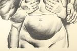 Hugo Gellert, Hungary (1892 -1985), nude male and female and octopus battle, two lithograph prints,Image - 4