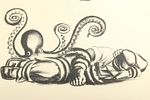 Hugo Gellert, Hungary (1892 -1985), nude male and female and octopus battle, two lithograph prints,Image - 6