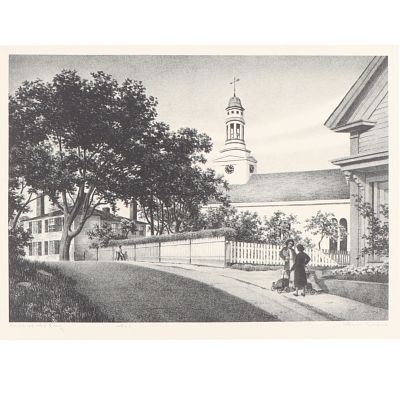 Alan Horton Crane, American (1901 - 1969), News of the Day, lithograph, 12"H x 16"W. Alan Horton 