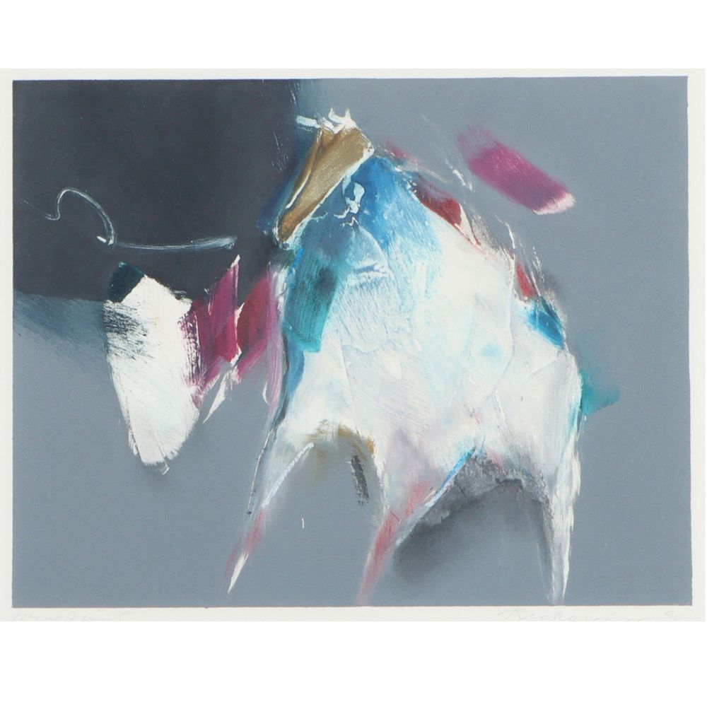 Jean Richardson, Oklahoma (b. 1940), abstract horse, 1994, monoprint, 9 1/4"H x 11 3/4"W(sight), 16