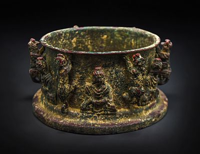 Cast Bronze Bowl/Mortar, Near Eastern Iran or Afghanistan. This is cast bronze mortar is a 