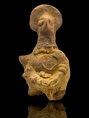 Ancient Terracotta figurine of Mother Goddess from the Indus Valley Civilization, Indian. An 