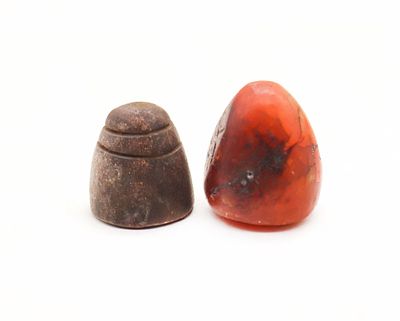 Ancient carved Stone chess pieces, Nishapur middle Islamic period. Ancient, abstract chess 