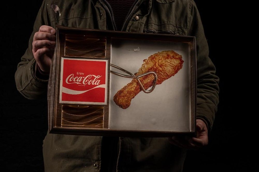 Lot 205: Vintage Vinyl Coca-Cola Advertisement