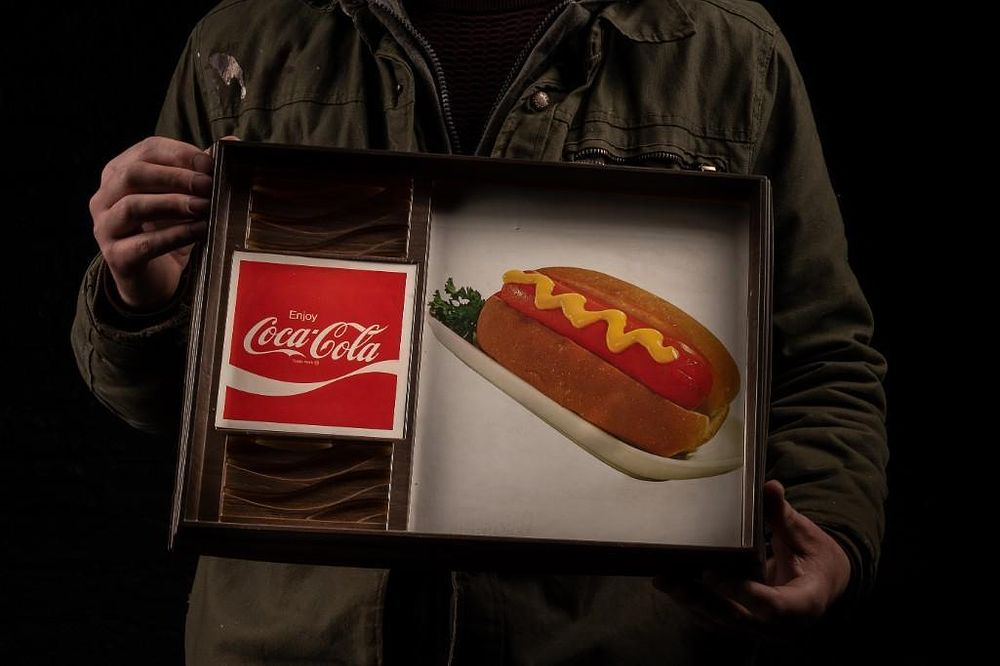 Lot 206: Vintage Vinyl Coca-Cola Advertisement