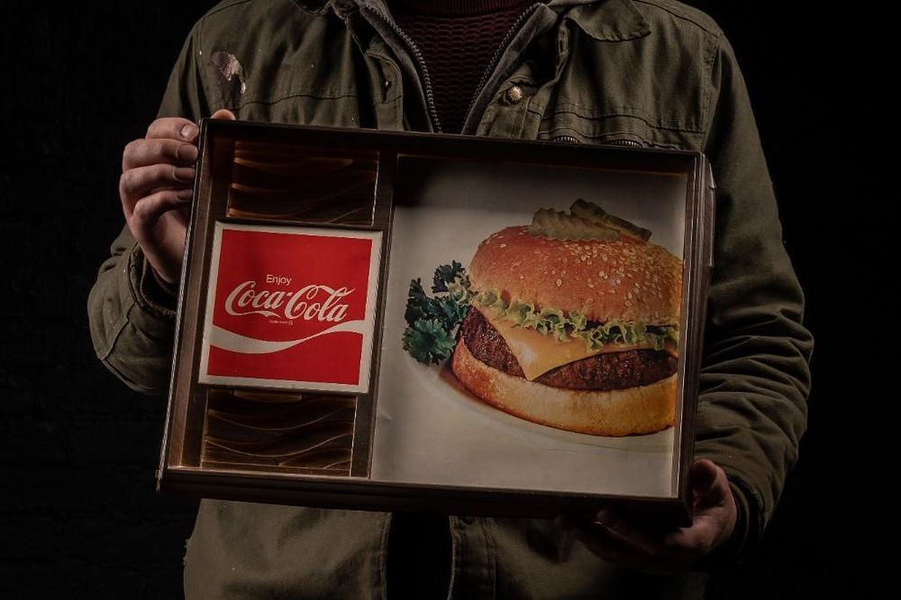 Lot 207: Vintage Vinyl Coca-Cola Advertisement