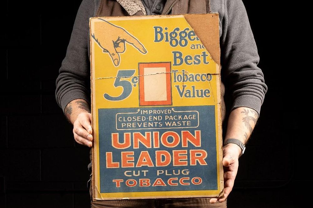 Lot 232: Vintage Union Leader Tobacco Advertisement