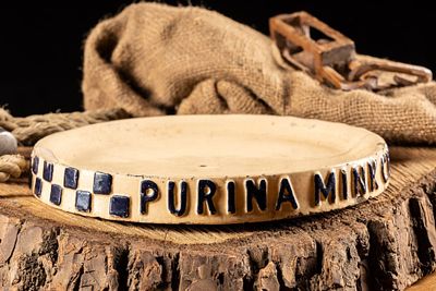Vintage Purina Mink Chow Stoneware Dish. Item SKU: 1035 This piece advertises, and was used to 