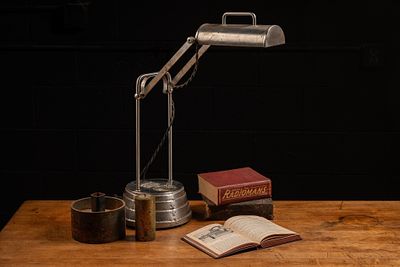 Vintage Sun Kraft Converted Lamp. Item SKU: 6305 c. 1940s; Sun-Kraft Inc. - Chicago, IL Brushed 