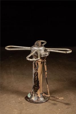 Vintage 4-Arm NYC Subway Turnstile by Perey. Item SKU: 9228 c. 1920s; Perey Manufacturing Co. - 