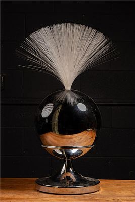 MCM Chrome Globe Fiber Optic Lamp by Fantasia. Item SKU: 10623 c. 1970s; Fantasia Products - 