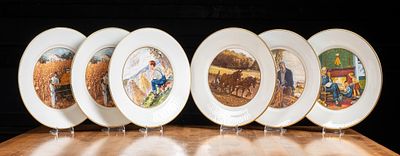 Set of 6 Vintage DeKalb Agricultural Award Plates. Item SKU: 12907 c. 1970s-1980s; Lenox Corp. - 