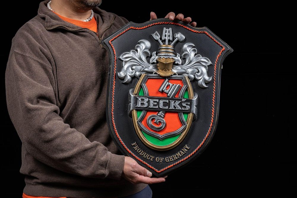 Lot 170: Beck's Heraldic Shield Beer Sign