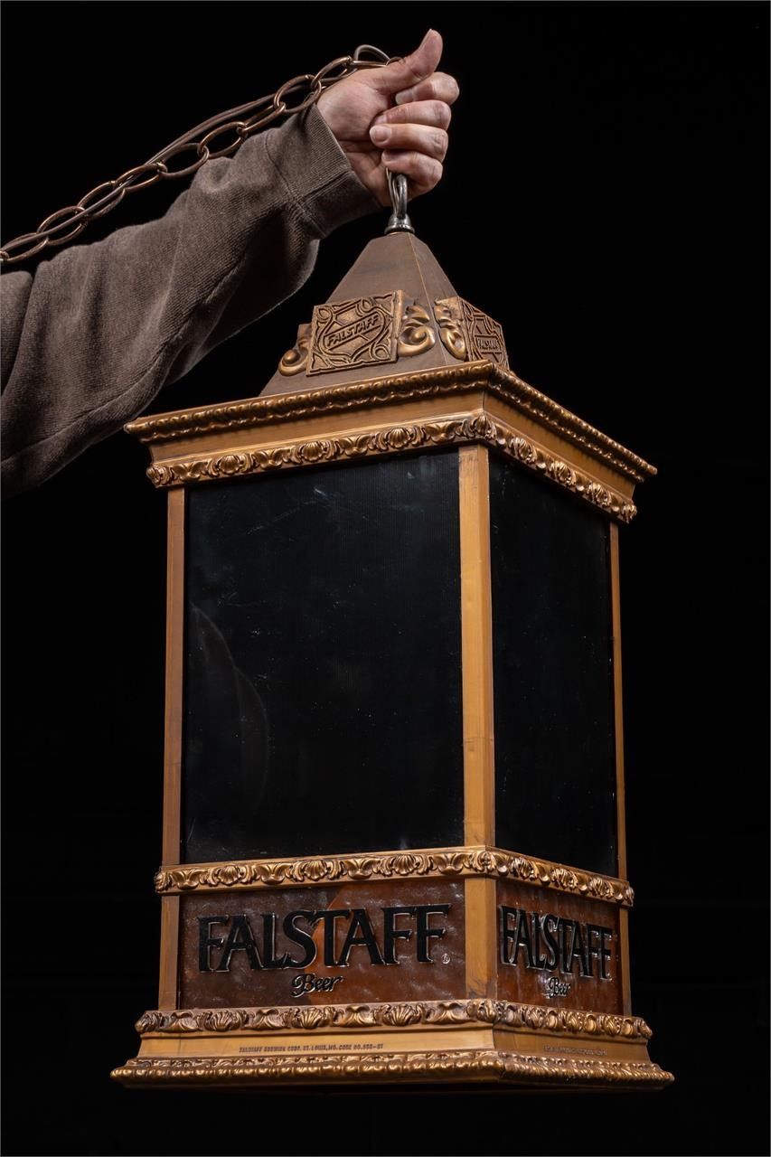 Lot 172: Falstaff Beer Hanging Spinning Lantern