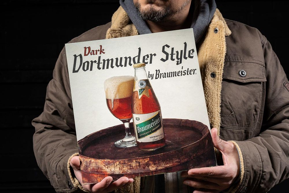 Lot 183: Braumeister Dark Dortmunder Beer Cardboard Standee