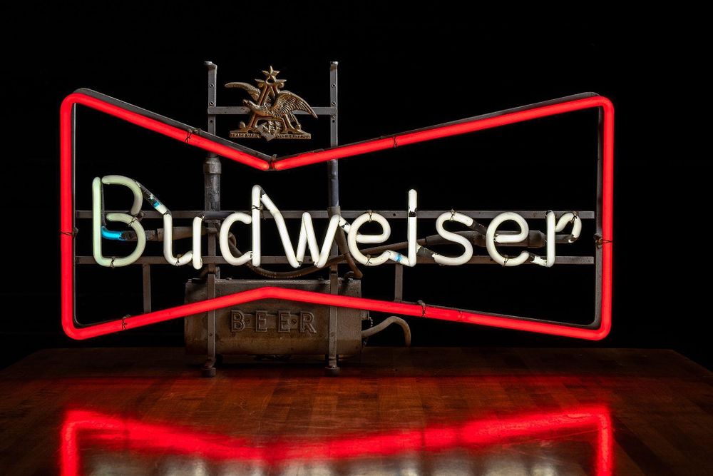 Lot 196: Budweiser Ribbon Neon Beer Sign
