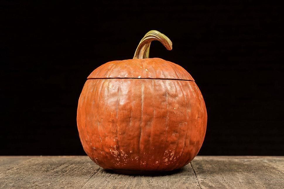 Lot 241: Vintage Lidded Ceramic Pumpkin Vessel