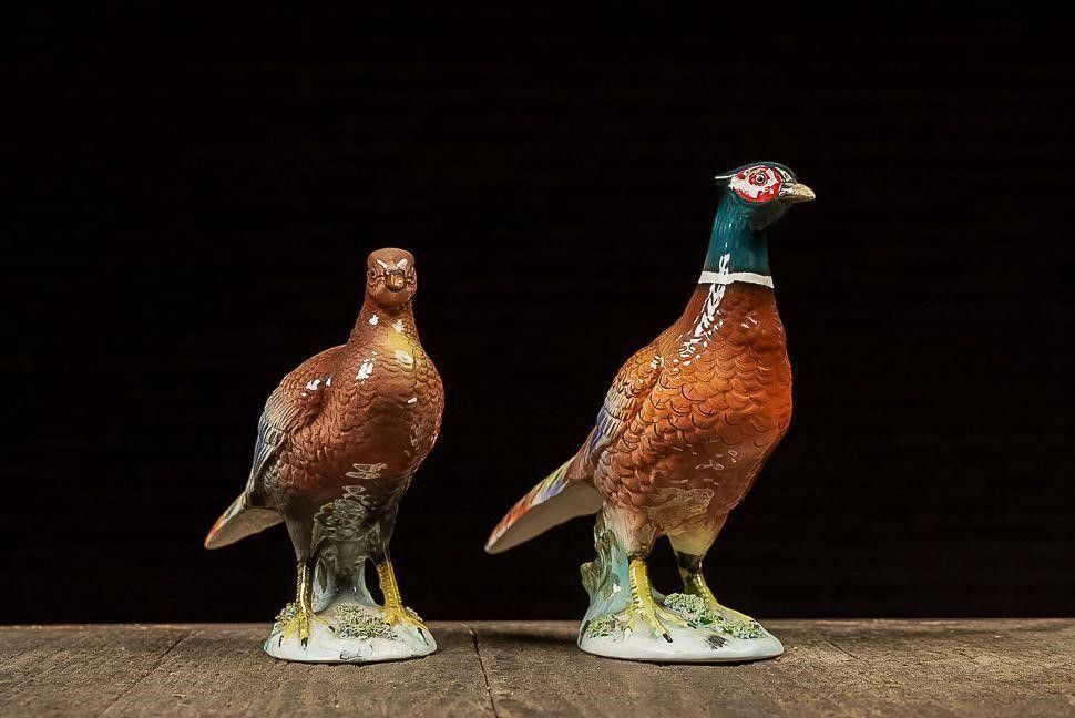Lot 242: Pair of Pheasant Statuettes by Norcrest