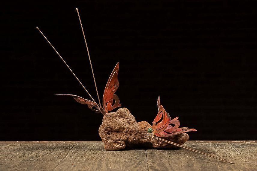Lot 245: After Jere Studio Art Copper Butterfly Accent