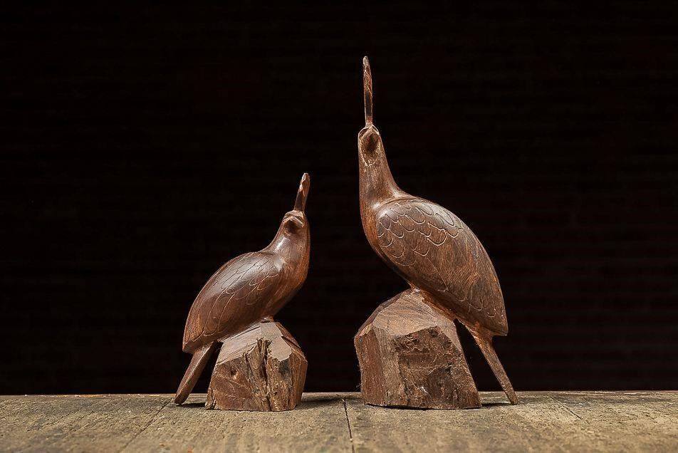 Lot 250: Pair of Ironwood Carved Quails
