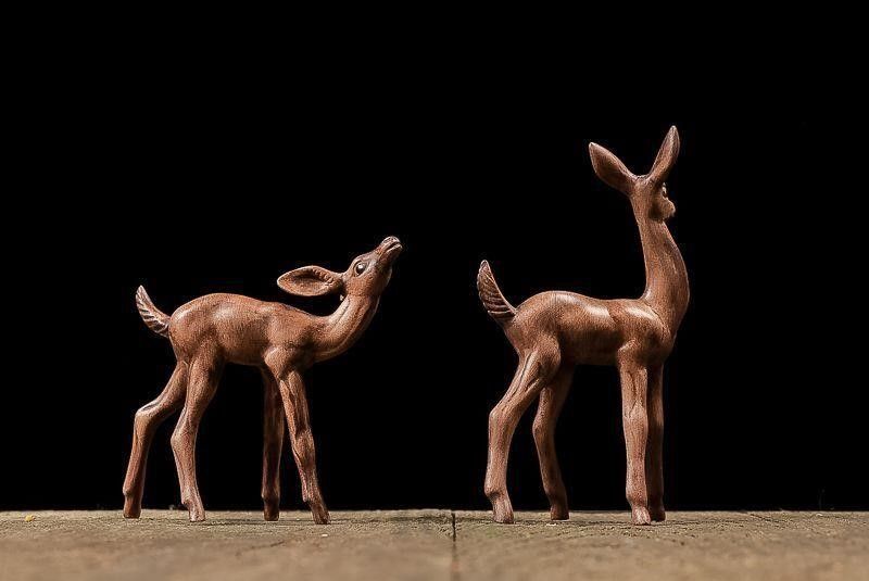 Lot 258: Pair of Painted Ceramic Deer
