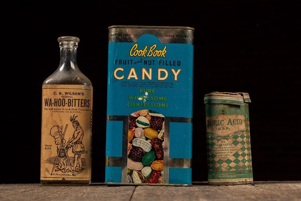 Lot 267: Lot Of Homegoods Tins - Candy, Bitters, General