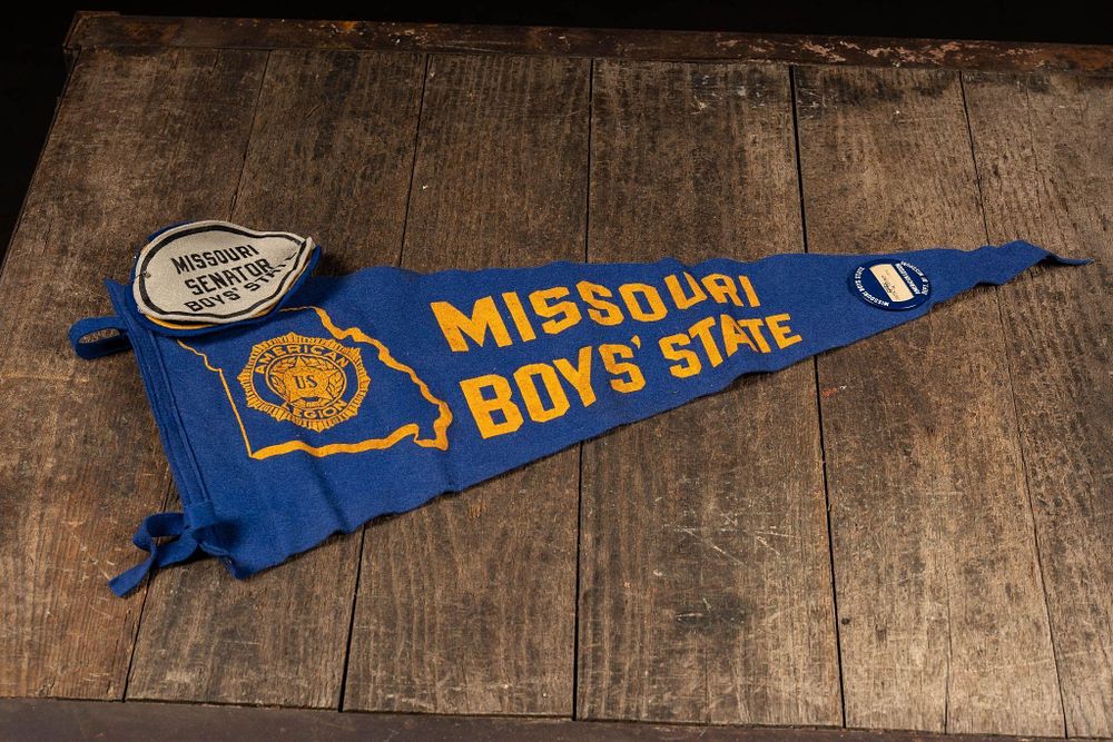 Lot 268: Missouri Boys State Pennant With Patches, Button