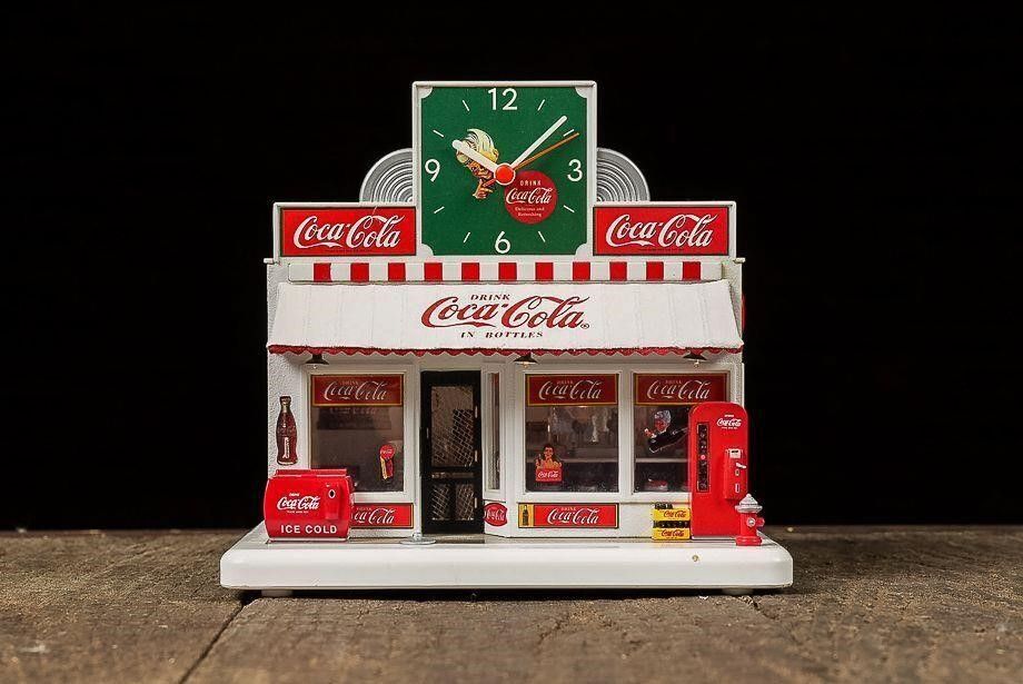 Lot 279: Coca-Cola Soda Fountain Clock by Danbury Mint