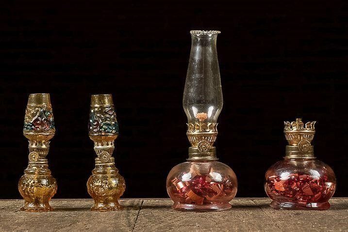 Lot 284: Set of (4) Miniature Oil Lamps