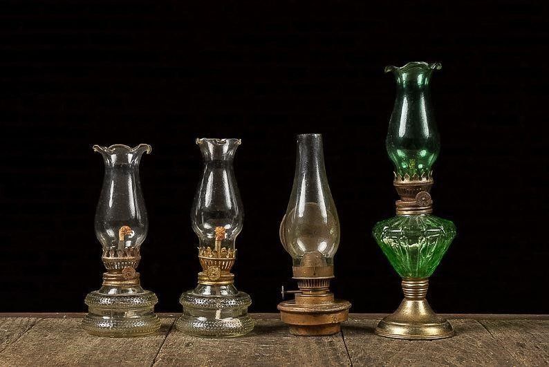 Lot 285: Set of (4) Miniature Oil Lamps