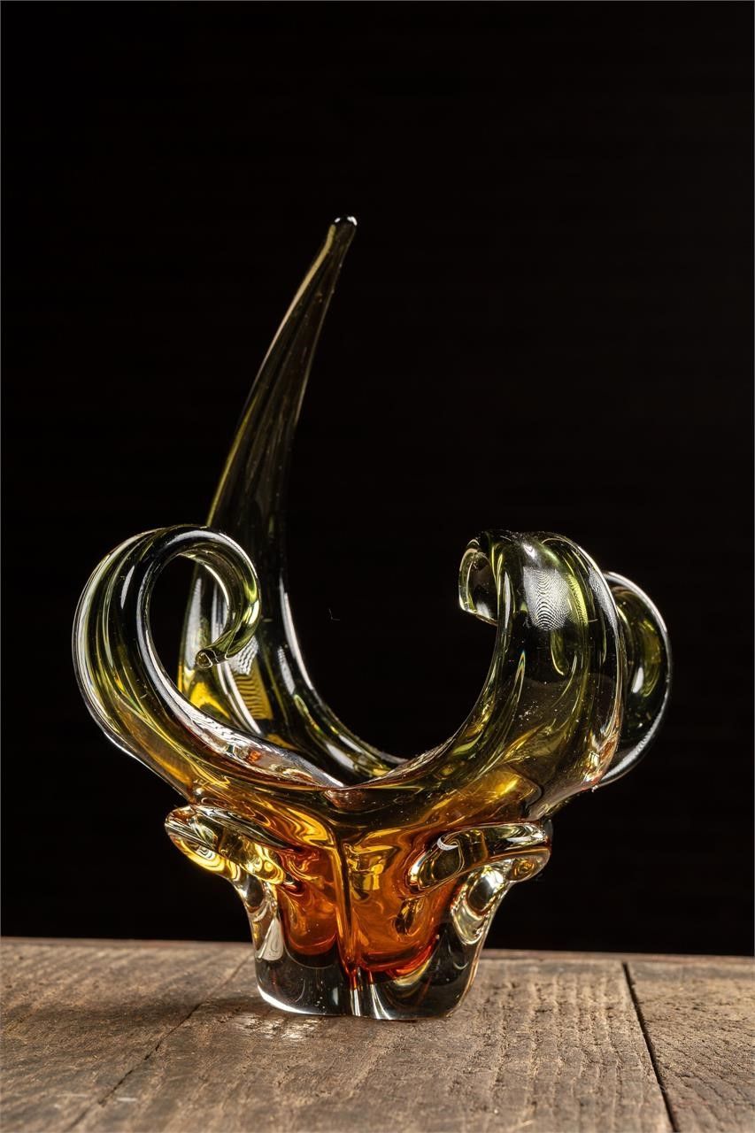 Lot 288: MCM Chalet-Inspired Art Glass Display