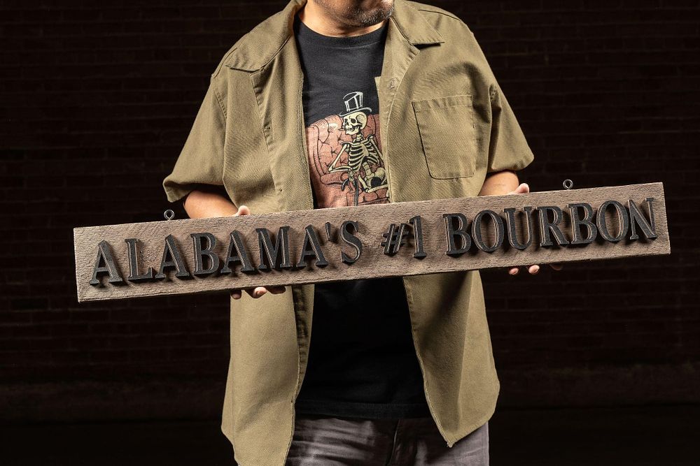 Lot 299: Alabama's #1 Bourbon Wooden Sign