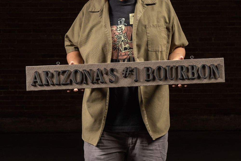 Lot 301: Arizona's #1 Bourbon Wooden Sign