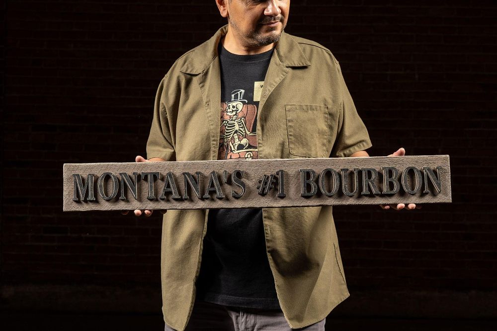 Lot 304: Montana's #1 Bourbon Wooden Sign