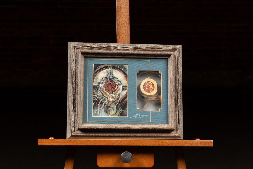 Lot 308: Circle of Wings | J Bergsma Shadowbox Prnt, Signed