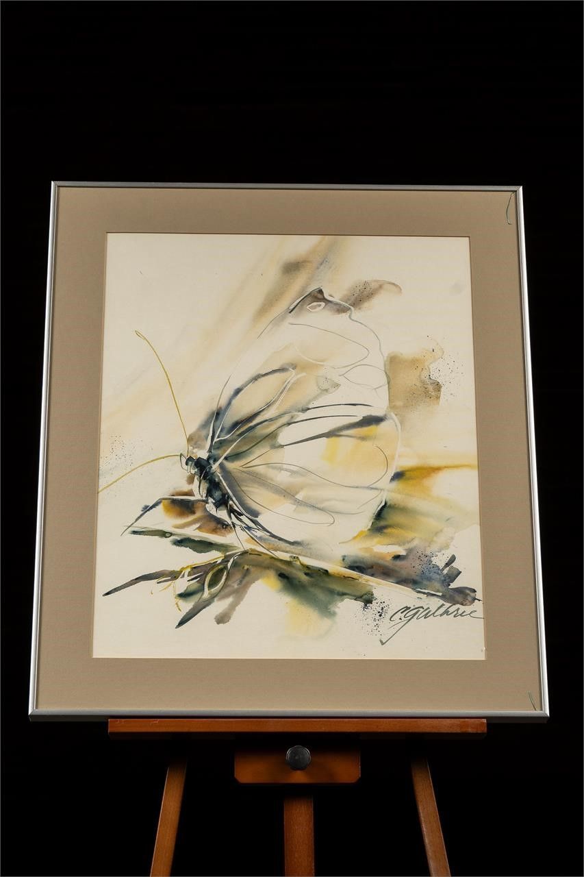 Lot 315: Butterfly | Watercolor by C. Guthrie, Signed