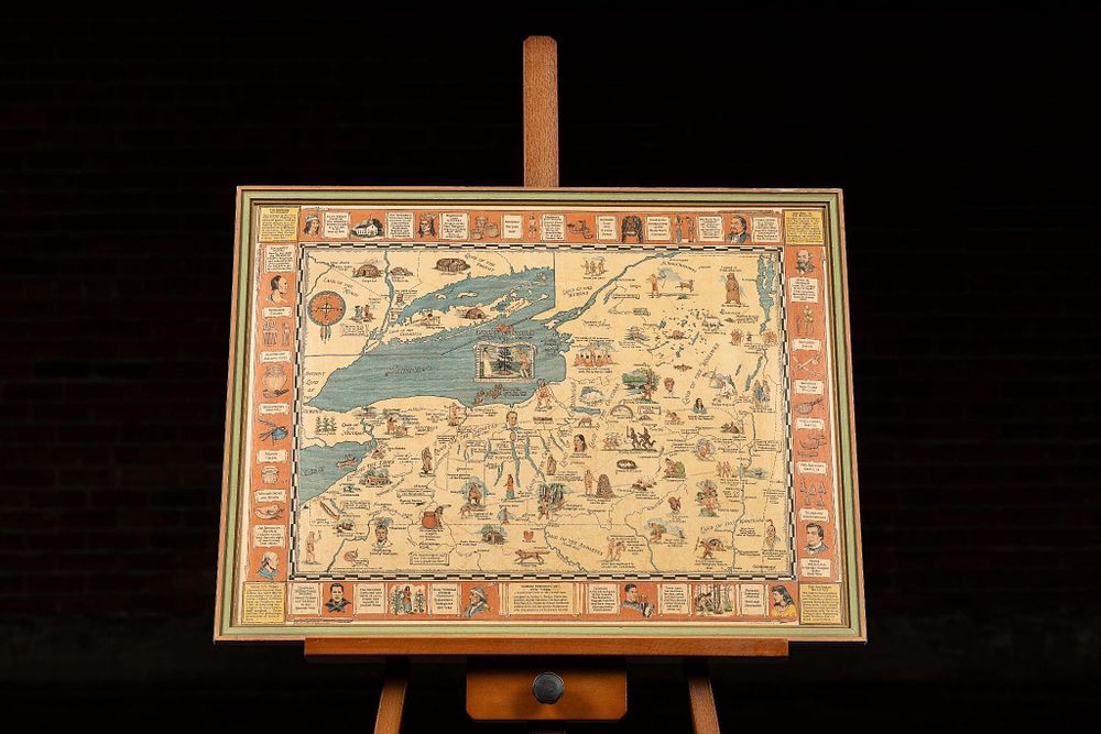 Lot 319: Indian Episodes Of New York State Illustrated Map