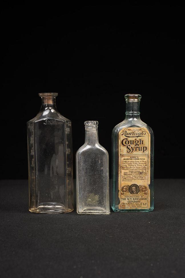 Lot 341: Lot of Three Vintage Apothecary Bottles