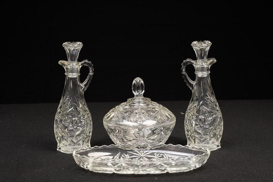 Lot 349: Vintage Crystal Condiment Set