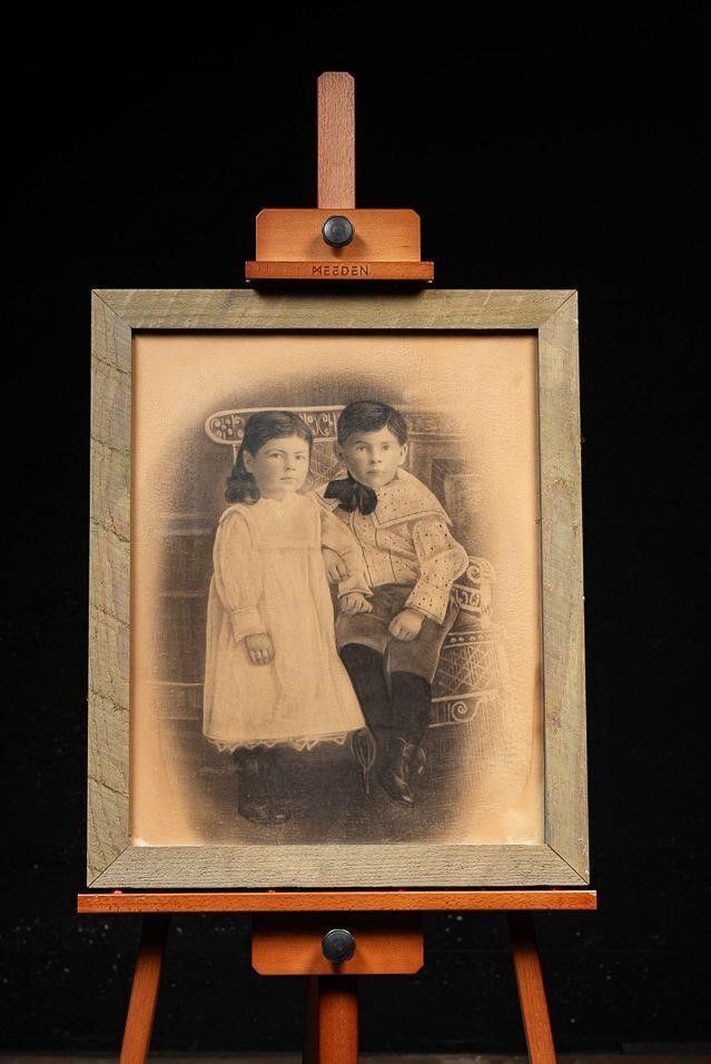 Lot 365: Antique Framed Victorian Charcoal Illustration