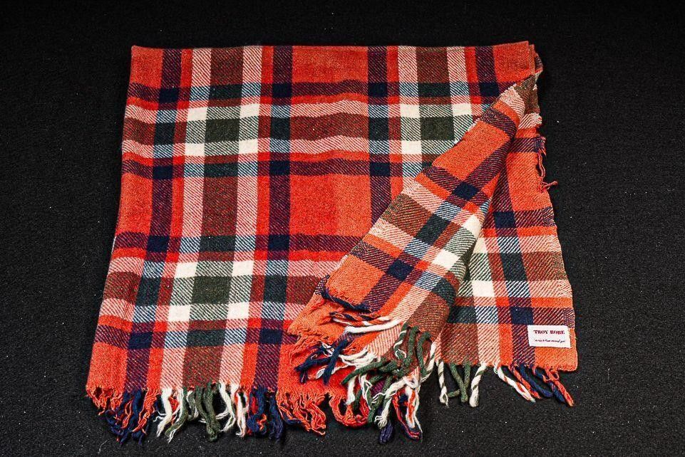 Lot 374: Vintage Troy Robe Wool Plaid Blanket